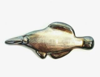 Stamped Sterling Silver Fish Animal Pin Brooch 925 Vintage Signed