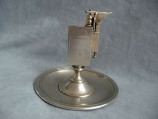 Vintage Berndorf Nickel Silver Cofeehouse Table Petrol Lighter Feuerzeug 1910s
