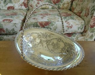 Antique Martin Hall & Co.  Silver Plated Floral Fruit/bread Basket - 12 3/8 "