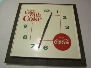 Vintage Coca Cola Electric Plastic Wall Clock " Things Go Better With Coke "