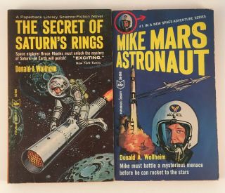 2 By Donald Wollheim Mike Mars Astronaut Secret Of Saturns Rings Vintage Sci Fi
