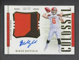 2018 National Treasures Colossal Baker Mayfield Rpa Rc Patch Auto /25