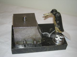 Art Deco - Ronson Mechanical Penguin Cigarette Dispenser And Lighter