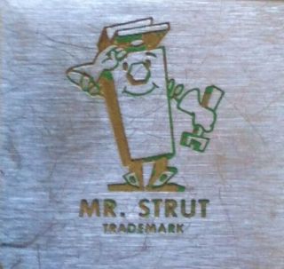 Vintage 1957 Mr.  Strut Zippo Lighter Patent 2517191 Unistrut Co.  Chicago