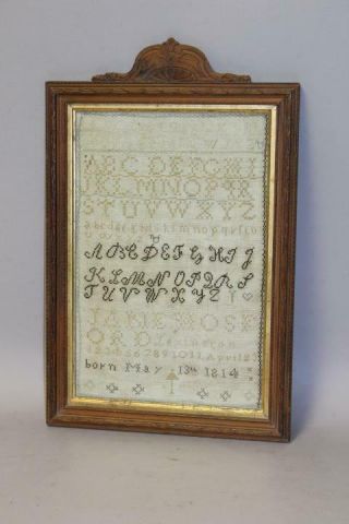 Rare Lexington,  Mass Dated 1814 Needlework Sampler By Jane Hosford Born May 13th