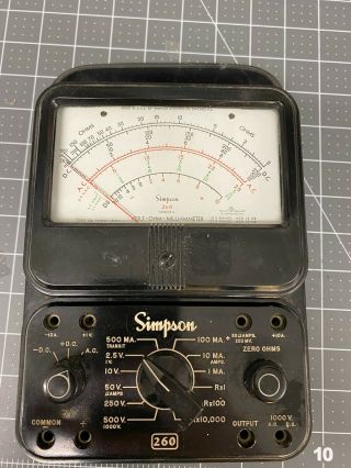 Simpson 260 Multimeter With Model 653 Ac Ammeter Module