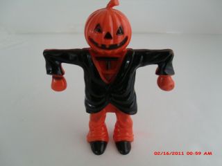 Vintage Hard Plastic Halloween Scarecrow Candy Container