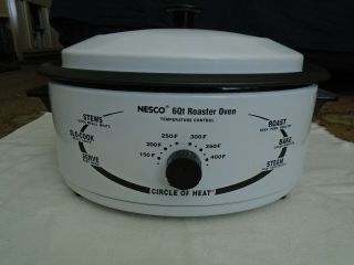 Vintage Nesco 6 Qt Roaster Oven Adjustable Temperature Control Slow Cooker Bake
