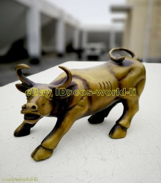 Vintage Wall Street Ox Bronze Fierce Bull Ox Antique Statue