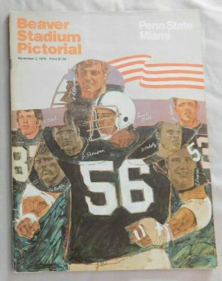 1979 Penn State Vs Miami Florida College Football Program 11/3/79