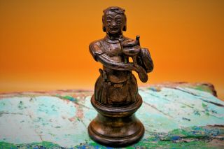 Incense Stick Holder - Unusual ANTIQUE Chinese Ming Dynasty BRONZE Figure Censer 2