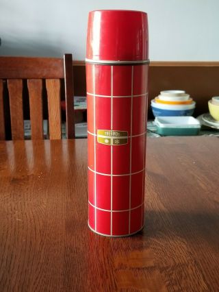 Vintage Red Plaid King Seeley Thermos,  2434