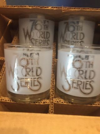 1979 World Series Boxed/unused 76th Ws Libbey Frosted Cocktail Glasses Set Of 4
