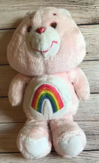 Vintage Care Bear Cheer Rainbow 13” Stuffed Bear 1983 Kenner Pink Plush