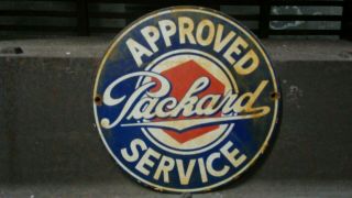 Vintage Approved Packard Service Porcelain Sign Dealership Sales Gas