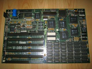 Micoms V - 286 - 12 80286 Isa Pc/at 12 Mhz Motherboard W/ I80287 Npu And 640k Ram