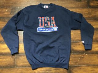 Vintage World Cup Soccer Sweatshirt L 1994 Crewneck 90s Usa Embroidered