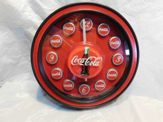 Vintage Coca Cola Coke Wall Clock Advertising Memorabilia Soda Pop Battery Op