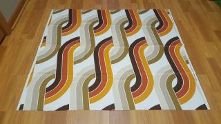 Awesome Rare Vintage Mid Century Retro 70s Brn Tone Stripe Twist Fabric Look