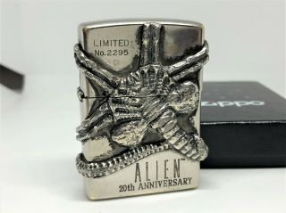Rare Zippo Limited Edition Alien 20th Anniversary " Facehugger " Lighter No.  2295