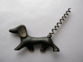 Old Vintage Soviet Russian Metal Corkscrew Bottle Opener Dog