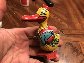 Vintage J Chein Tin Lithograph Wind Up Walking Duck Paint 40’s 50’s