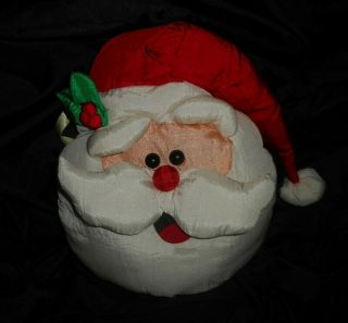 Vintage Nylon Christmas Santa Claus Musical Light Up Stuffed Animal Plush Toy