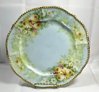 Vintage Elite Limoges France Hand Painted Floral Display Plate