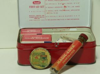 Vintage Rexall First - Aid Kit Tin Box,  Vick 