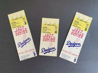 1977 World Series Tickets - Game 3,  4,  5