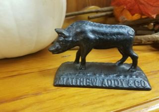 Antique Razor Back Pig Hog Cast Iron Paperweight Figure Statue Cincinnati,  Ohio