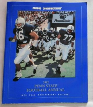 1992 Penn State Football Annual With Penn State Football Cards