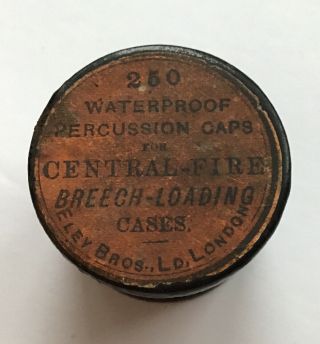 Antique Tin Eley Bros.  London Percussion Caps Central Fire Breech Loading