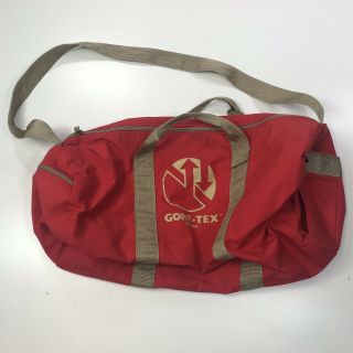 Vintage Athalon Gore Tex Fabrics Duffle Bag Red Gold Gym Bag 610