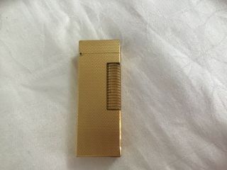 Vintage Gold Plated Dunhill Roller Gas Lighter With Box And Paperwork.