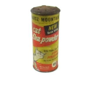 Vintage Hartz Mountain Cat Flea Powder Advertising Tin Can - Empty