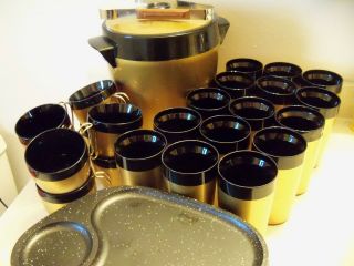 West Bend Thermo Serv Black/gold Coffee Cups - Tumblers - Ice Bucket Tailgating