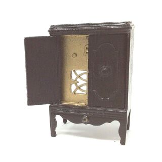 Vintage Tootsietoy Dollhouse Furniture Living Room Radio Cabinet 2 Doors 1920 - 30