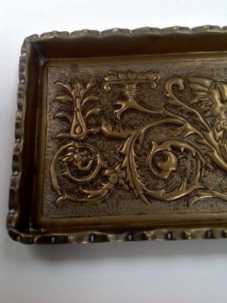 Keswick School of Industrial Art (KSIA) Brass Repoussé Art Nouveau Desk Tray 3