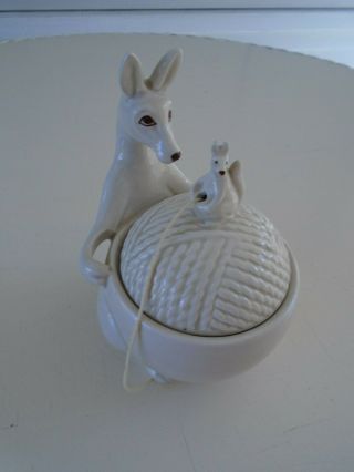 Vintage Fitz & Floyd Ceramic Kangaroo String Holder Japan