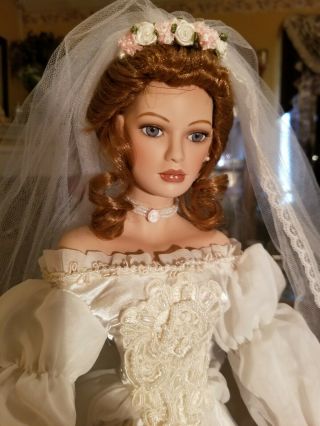 Gorgeous Vintage Franklin Heirloom,  Porcelain Bride Doll