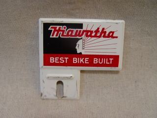 Hiawatha Best Bike Built Vintage Advertising Bicycle License Plate Topper
