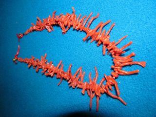 Vintage 100 Natural Red Branch Coral Necklace Beads Hand Made