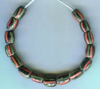 African Trade Beads Vintage Venetian Glass Old Striped Wound Beads