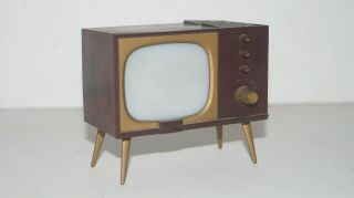 Vintage Retro Mid Century Tv Television Console Usa Salt & Pepper Shaker Set