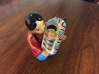 Vintage Native American Salt & Pepper Shakers Set Made In Japan Mom And Baby