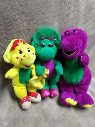 Barney Baby Bop B.  J.  Plush Set Of 3 Vintage Stuffed Animal 1992 - 1994 Toys