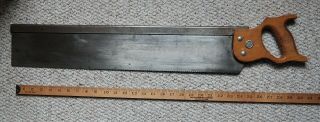 Vintage Stanley 26 " X 4 " Miter Box Back Saw By Atkins & Co. ,  Indianapolis