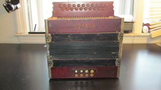 Vintage Antique Hohner Accordion Button Keys Wood Needs Work