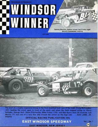 1976 East Windsor Speedway Program Vol.  1 No.  7 Windsor Winner